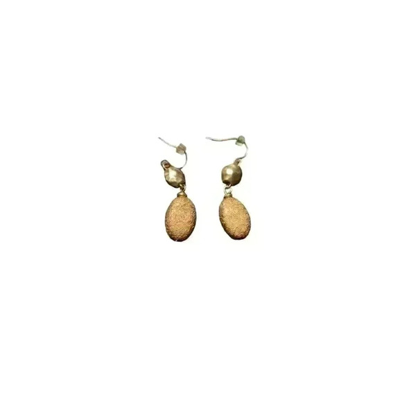 Dangle golden earrings wire pierce - Picture 1 of 4